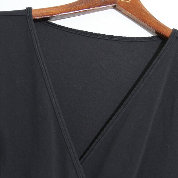 Lululemon Full Freedom Long Sleeve Top Black Nulu Surplice Wrap Scalloped Size 8 - Picture 7 of 10